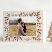 "Verdancy" - Holiday Cards in Plum by Kimberly Morgan - Folded Card
