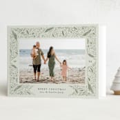 "Winter Greenery" - Holiday Cards in Sage by Amy Payne - Folded Card