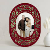"Folksy Christmas" - Holiday Cards in Mulled Wine by Brooke Chandler - Front