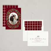 "Folksy Christmas" - Holiday Cards in Mulled Wine by Brooke Chandler - Assembled