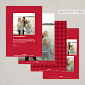 "Bow" - Holiday Cards in Crimson by Olivia Kanaley Inman - Back of Card Options
