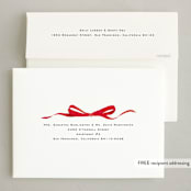 "Bow" - Holiday Cards in Crimson by Olivia Kanaley Inman - FREE Recipient Addressing