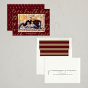 "Scripted" - Holiday Cards in Poinsettia by Oma N. Ramkhelawan - Assembled