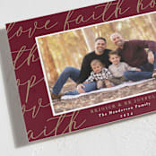 "Scripted" - Holiday Cards in Poinsettia by Oma N. Ramkhelawan - Detail