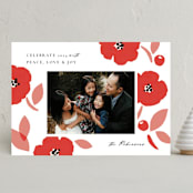 "Blossoming" - Holiday Cards in Holly Berry by Griffinbell Paper Co. - Front