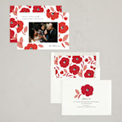 "Blossoming" - Holiday Cards in Holly Berry by Griffinbell Paper Co. - Assembled