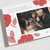 "Blossoming" - Holiday Cards in Holly Berry by Griffinbell Paper Co. - Detail