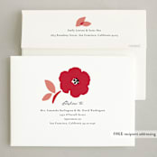 "Blossoming" - Holiday Cards in Holly Berry by Griffinbell Paper Co. - FREE Recipient Addressing