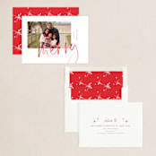 "Merry Overlay" - Holiday Cards in Holly Berry by Summer Winkelman - Assembled