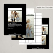 "Minimalist Signature" - Holiday Cards in Coal by Kelly Schmidt - Back of Card Options
