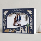 "Neutral Nativity" - Holiday Cards in Royal by Joanna Griffin - Folded Card