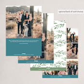 "Clean Laurel Wishes" - Holiday Cards in Slate by The Carillos - Back of Card Options