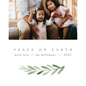 "Clean Laurel Wishes" - Holiday Cards in Slate by The Carillos - Detail