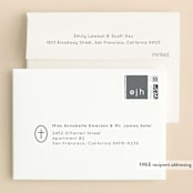 "Simply Modern Cross" - Baptism and Christening Thank You Cards in Slate by Drango Design - FREE Recipient Addressing