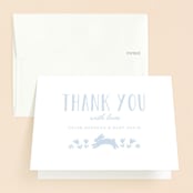 "Woodland Meadow" - Baptism and Christening Thank You Cards in Periwinkle by Angela Thompson - Front