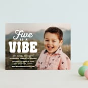"Vibe" - Children's Birthday Party Invitations in Cloud by Jessie Steury - Front