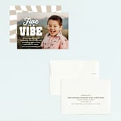 "Vibe" - Children's Birthday Party Invitations in Cloud by Jessie Steury - Assembled