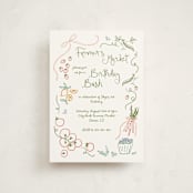 "Locally Grown Sketch" - Children's Birthday Party Invitations in Meadow by Jenna Holcomb - Front