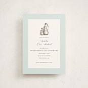 "Penguins" - Children's Birthday Party Invitations in Ice by Teju Reval - Front