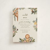 "Jungle Animals" - Children's Birthday Party Invitations in Moss by Joanna Griffin - Front