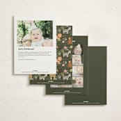 "Jungle Animals" - Children's Birthday Party Invitations in Moss by Joanna Griffin - Back of Card Options