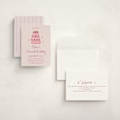 "vintage wedding cake" - Children's Birthday Party Invitations in Blush by Cass Loh - Assembled