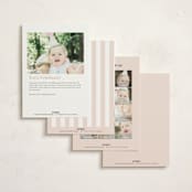 "Fframed Bow" - Children's Birthday Party Invitations in Blush by Baumbirdy - Back of Card Options