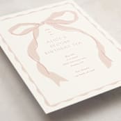 "Fframed Bow" - Children's Birthday Party Invitations in Blush by Baumbirdy - Detail