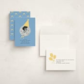 "birthday hat" - Children's Birthday Party Invitations in Lemon by Jennifer Lew - Assembled