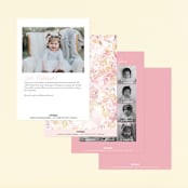 "floral balloon" - Children's Birthday Party Invitations in Bubblegum by Phrosné Barwood - Back of Card Options