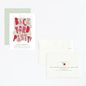 "Backyard Party" - Children's Birthday Party Invitations in Watermelon by Tatiana Nogueiras - Assembled