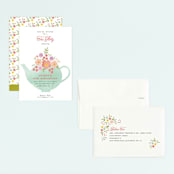 "Tea Party" - Children's Birthday Party Invitations in Mint by Nazia Hyder - Assembled