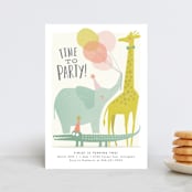 "Time to party!" - Children's Birthday Party Invitations in Peach by Karidy Walker - Front