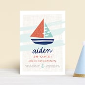 "Regatta Race" - Children's Birthday Party Invitations in Teal by Carolyn MacLaren - Front