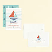 "Regatta Race" - Children's Birthday Party Invitations in Teal by Carolyn MacLaren - Assembled