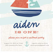 "Regatta Race" - Children's Birthday Party Invitations in Teal by Carolyn MacLaren - Detail