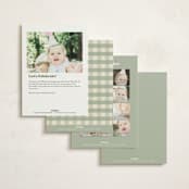 "One Happy Camper" - Children's Birthday Party Invitations in Sage by Creo Study - Back of Card Options