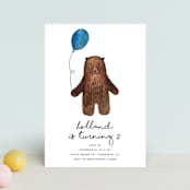 "Bear" - Children's Birthday Party Invitations in Azure by Remioni - Front