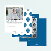 "Bear" - Children's Birthday Party Invitations in Azure by Remioni - Back of Card Options