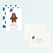 "Bear" - Children's Birthday Party Invitations in Azure by Remioni - Assembled