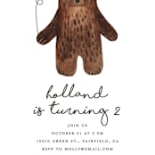 "Bear" - Children's Birthday Party Invitations in Azure by Remioni - Detail