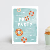 "Pool Party" - Children's Birthday Party Invitations in Palm Springs by Robert and Stella - Front