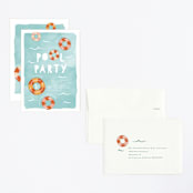 "Pool Party" - Children's Birthday Party Invitations in Palm Springs by Robert and Stella - Assembled