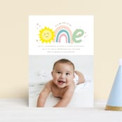 "so fun to be one" - Children's Birthday Party Invitations in Rainbow by Creo Study - Front
