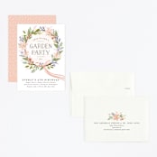 "Floral Crown" - Children's Birthday Party Invitations in Rose by Karidy Walker - Assembled
