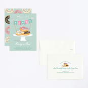 "Everyone Loves Donuts" - Children's Birthday Party Invitations in Neptune by Kerry Doyle - Assembled