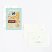 "Donut Miss The Party" - Children's Birthday Party Invitations in Blue Sky by Shiny Penny Studio - Assembled