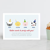 "Barnyard Crew" - Children's Birthday Party Invitations in Sky Blue by Leslie Ann Jones - Front