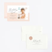 "Modern girl" - Children's Birthday Party Invitations in Blush by Stacey Meacham - Assembled