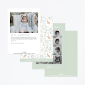 "Hop on Over II" - Children's Birthday Party Invitations in Mint by Hallie Fischer - Back of Card Options